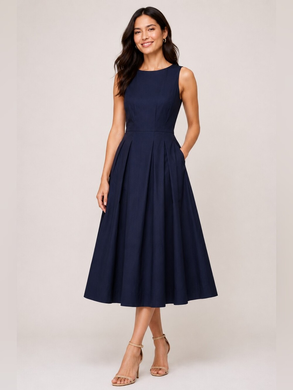 ❤️ NWT! BANANA REPUBLIC ORGANIC COTTON POPLIN MIDI DRESS, 0P (25 PETITE)